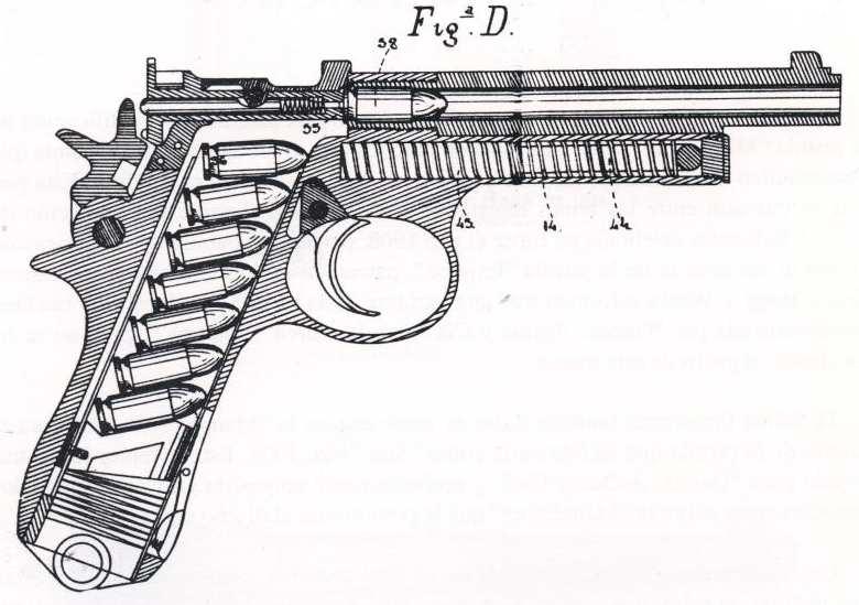 Echeverría en septiembre de 1903, por una pistola inspirada en la Parabellum, que no llegó a conocer producción.