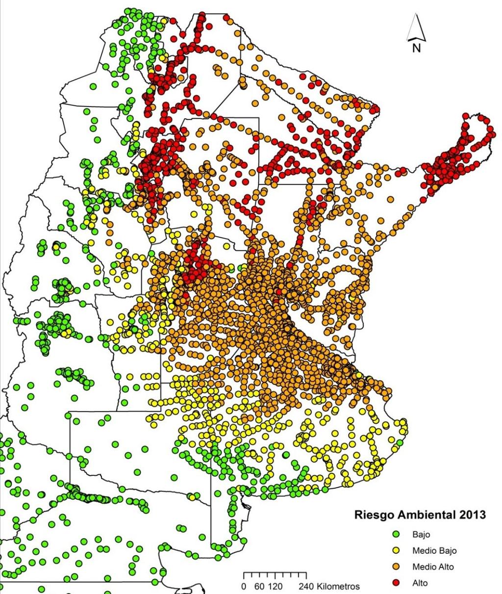Estratificación de localidades según riesgo ambiental de transmisión de Dengue (n = 2580) Fuente: