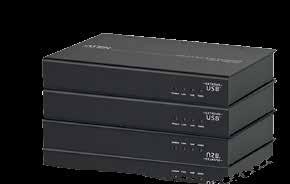 HDBaseT hasta 1920 x 1200 100m CE690 DVI-D + audio, fibra hasta 1920 x 1200 20km CE790 VGA + audio, RJ-45