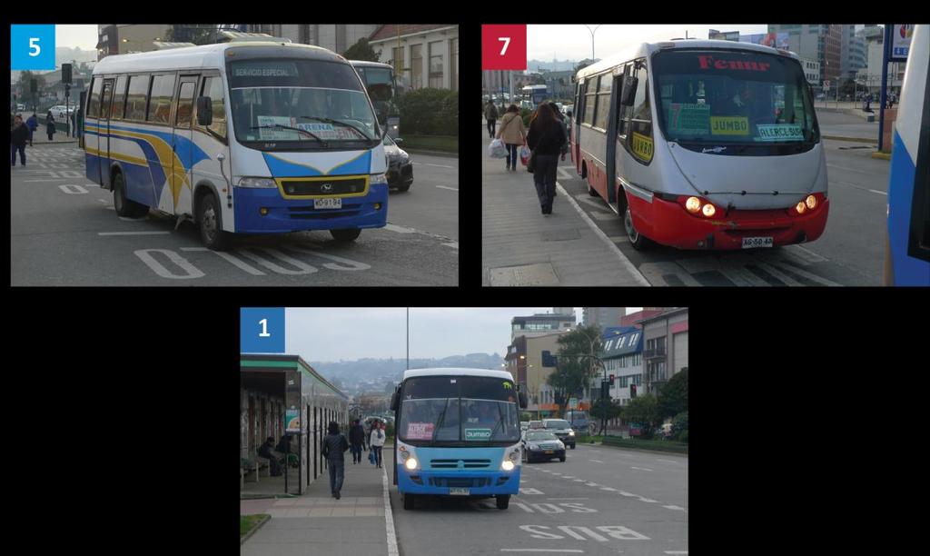 Los colores de los servicios son tomados de los colores de buses de las líneas.