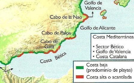 a) O sector bético Esténdese desde o Peñón de Xibraltar, en Cádiz, aata o Cabo de La