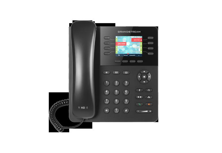 GXP2135 Ideal para usuarios con alto volumen de llamadas El GXP2135 proporciona un nuevo y elegante diseño con funciones IP de calidad empresarial ideal para empleados