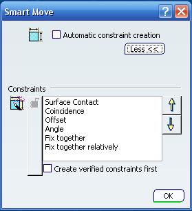 Pulsar el icono que activa la función, Smart Move, de la paleta Move. Aparece en pantalla el cuadro Smart Move, que se muestra en la Ilustración 566.