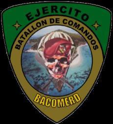 Capítulo II / Insignias y Distintivos Ejército de República Dominicana Concerniente al Batallón de Comandos, este distintivo, de forma de punta de flecha hacia abajo, se usará en la boina de esta
