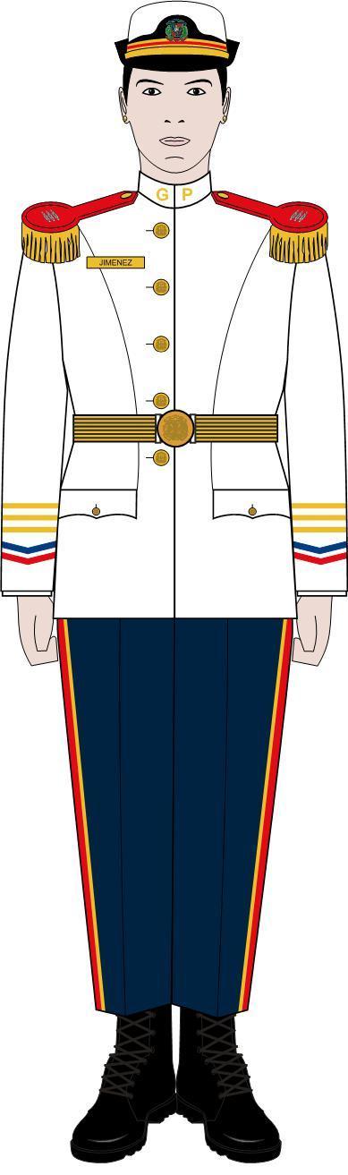 Capítulo I / Uniformes Ejército de República Dominicana Uniforme O-GP1 Ceremonia para Exterior USO: Exclusivamente en las ceremonias