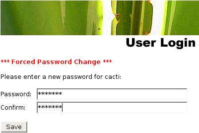 Cacti: Cambiar el password Ahora debe cambiar el password