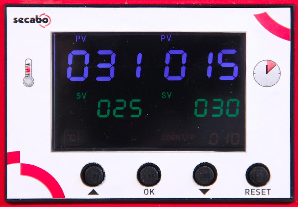 base Controlador El controlador central permite manipular la temperatura deseada ( C o F) y la presión del tiempo en segundos.