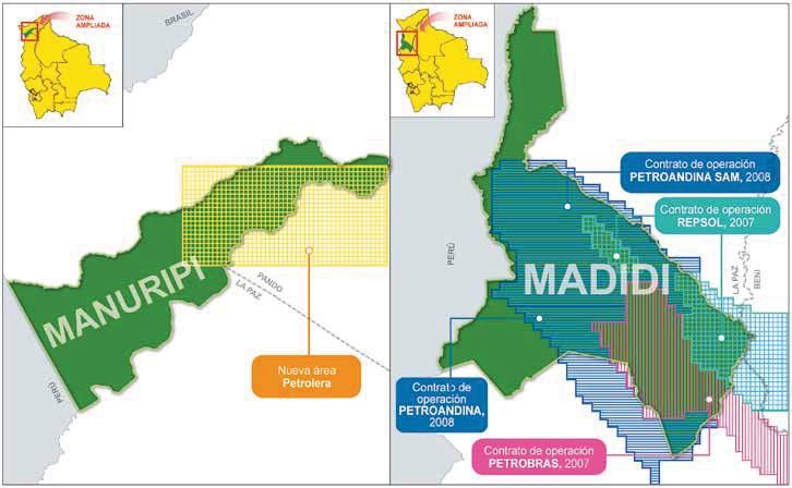 Mapa 3: (Continuación) Reserva Nacional de Vida Silvestre Amazónica Manuripi 747.215 Año creación 1973 Ubicación Pando Sup. Comprometida (ha) 232.