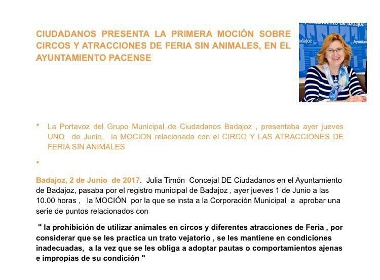 -22 de JUNIO: DECLARACIÓN DE BADAJOZ COMO CIUDAD CON CIRCO SIN ANIMALES.