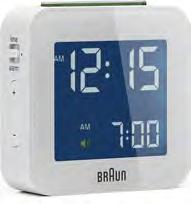 BRAUN BNC-008-WH RELOJ DESPERTADOR DIGITAL BLANCO Con este reloj despertador digital, con pantalla LCD retroiluminada para ver la hora de forma cómoda, Su diseño compacto y elegante