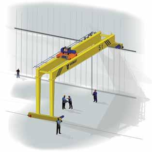 Podemos ofertar otras capacidades y medidas bajo consulta. Semi-gantry cranes can be single or double girder, depending on the load to lift, dimensions and configuration of the building.