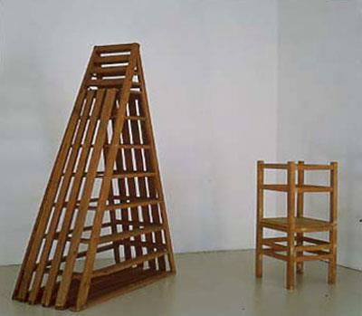 Ladder and chair,