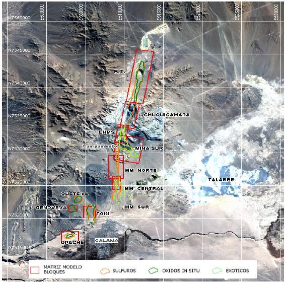 Capítulo I: Introducción. El complejo minero de Chuquicamata está ubicado a 1650 km al norte de Santiago, a 2870 m.s.n.m. Consta de dos minas a rajo abierto, Chuquicamata y Mina Sur.