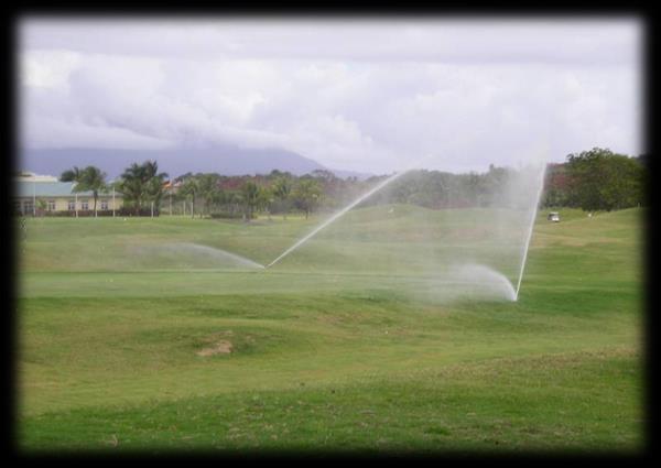 Sistema de Irrigación Flamboyan Golf Course (90 cuerdas / 18 hoyos)- Este sistema utiliza tres bombas de 60hp con un flujo de 1,500gpm a 115psi desde un lago con 3.75 cuerdas de superficie de agua.