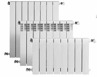 Emisores Radiadores de aluminio Dubal Radiador reversible de dos estéticas, permite su instalación con frontal plano o con aberturas.