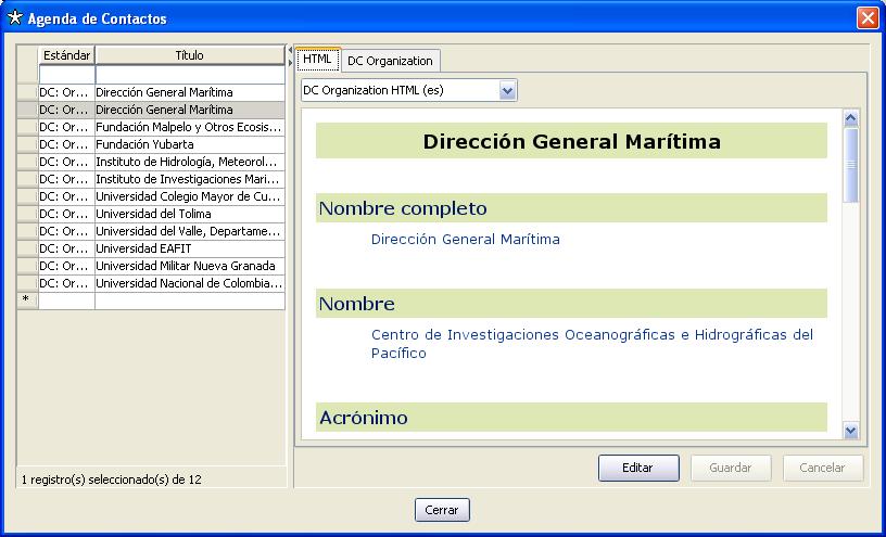 7.2 VERIFICACIÓN DE TESAUROS Para verificar el funcionamiento de los tesauros recomendados para el manejo de datos oceanográficos,