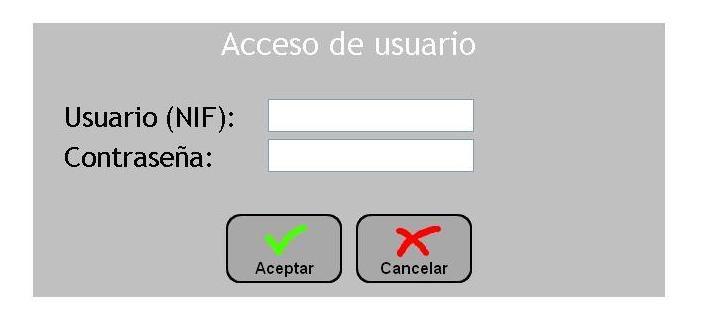 Si el usuario dispone ya de un usuario y una contraseña de acceso al seleccionar el inicio de sesión se le mostrarán dos campos donde introducirlos. Figura 2.2: Pantalla para modificar la contraseña.