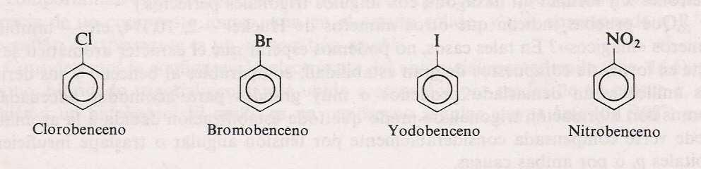 En muchos de los casos de los derivados del benceno, basta con