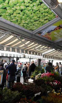 Torí i la Societat Torino Mercanti. El marc Porta Palazzo és el major mercat a l aire lliure a Europa, amb uns 1.000 llocs per a la venda de fruites i verdures fresques, productes alimentaris i roba.