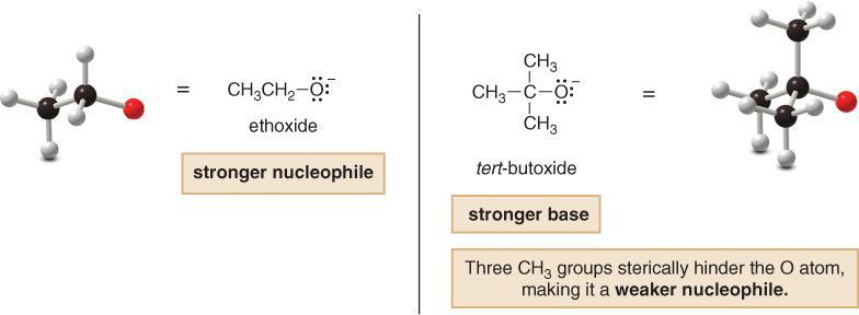 Nucleofilia y basicidad: diferencias El impedimento estérico es un factor importante en algunos casos.