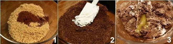 Luego metemos las avellanas el chocolate en polvo y el azúcar glas en una batidora (1), batimos hasta obtener un polvo lo más fino posible y sin grumos.