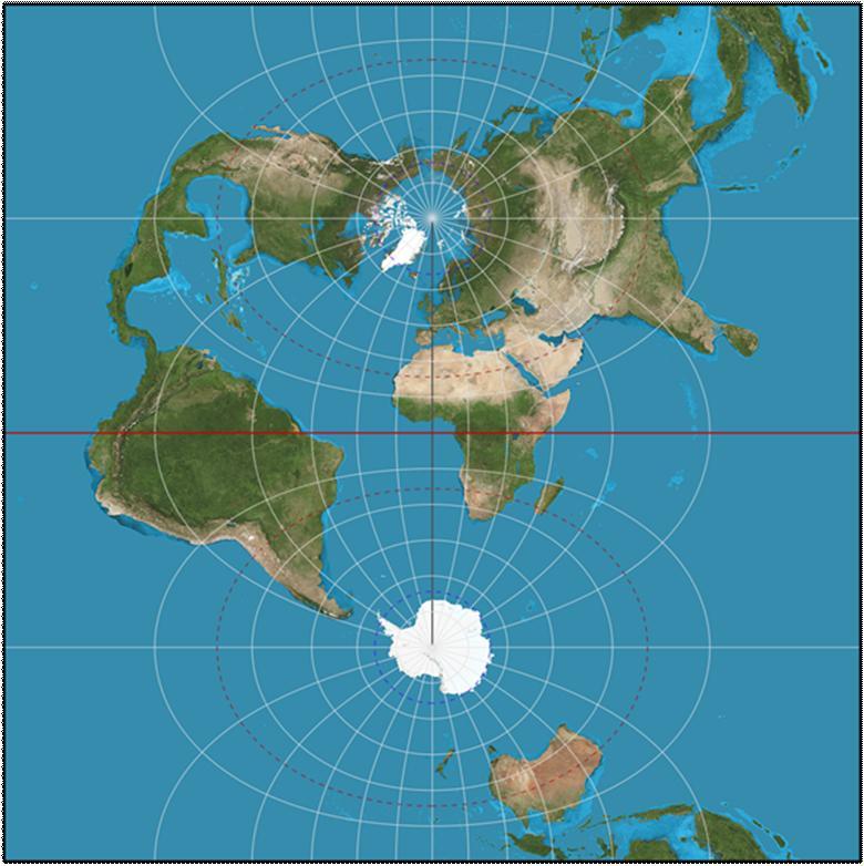Figura 10: Ubicación del cilindro en Mercator Transversa.