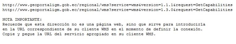 Ejemplo: Para el respectivo ejemplo escogeré el servicio WMS, en la ventana emergente observara opciones y los diferentes productos a disposición del usuario,