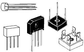 Es tan común usar este tipo de rectificadores que se venden ya preparados los cuatro diodos en un solo componente.