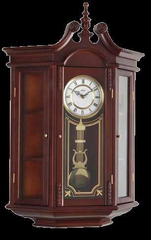 Wanduhr mit 4/4 Westminster/ Whittington Melody in Naturholz.