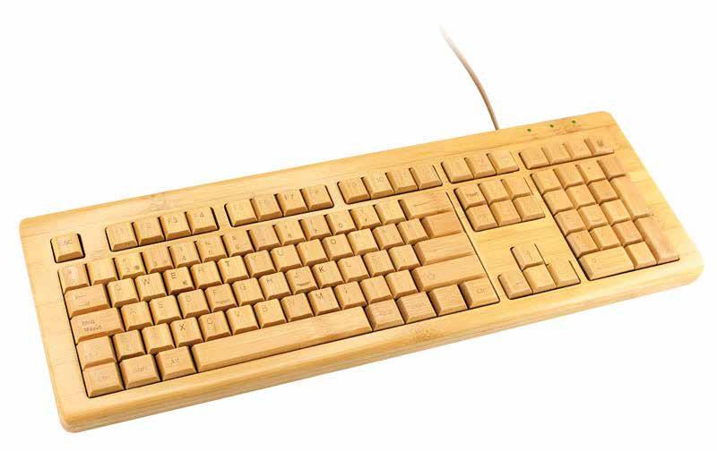 CÓD: B51 Teclado (español) 100% de madera de Bamboo. Incluye cable y conector USB.