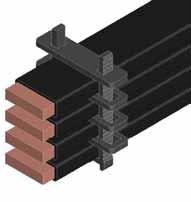 Ω FLEX - Fijación/Soporte barras flexibles Ω FLEX Fijación universal con Ω FLAT Formado por: - perfil de soporte en PVC, en barras de 2 metros - bloque L para fijación con Intereje entre las fases