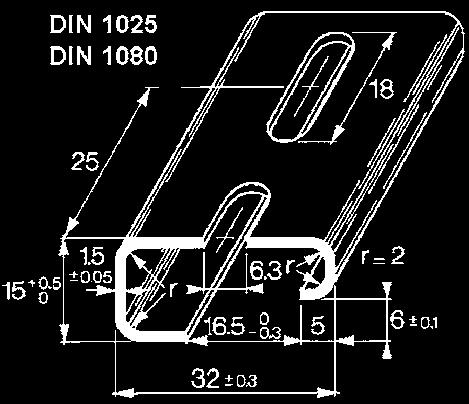 DIN NF35H15Z-3 3 10 2,01 Guía DIN simétrica agujereada DIN1065 DIN F35H7Z 2 20 0,6 DIN1070 DIN F35H15Z 2 10 1,23
