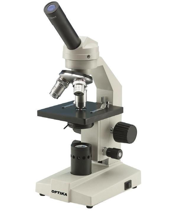 SERIE ECOVISION LA SERIE Microscopio biológico monocular con 400x o 600x aumentos.