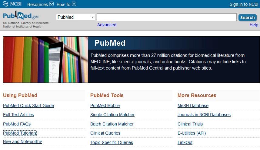 Tutorial de PubMed/Medline Buscador General y Buscador Avanzado El PubMed es un sistema de búsqueda de información en salud de la Biblioteca Médica Nacional de los Estados Unidos (NLM, por sus siglas