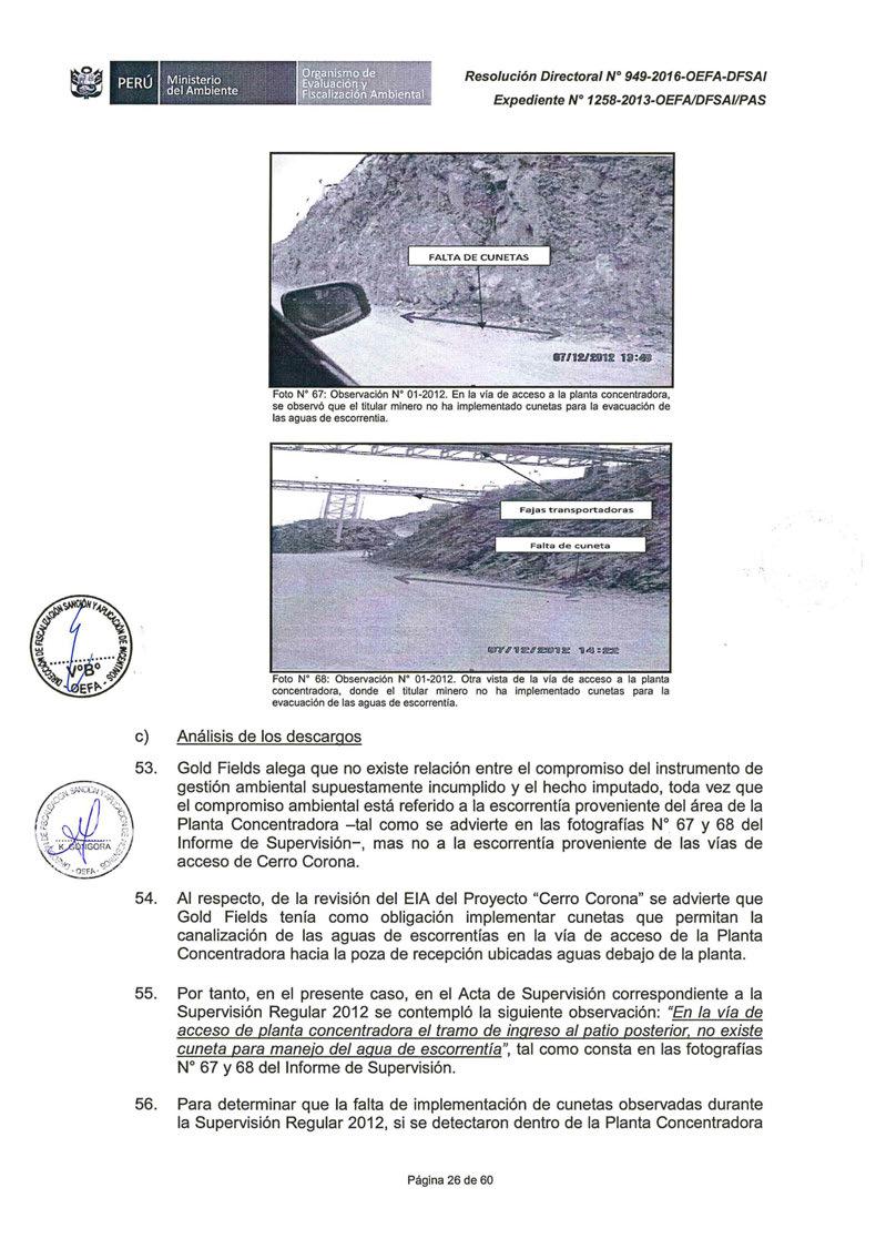 Ministerio del Ambiente Expediente Nº 1258-2013-0EFAIDFSAIIPAS Foto Nº 67: Observación Nº 01-2012.