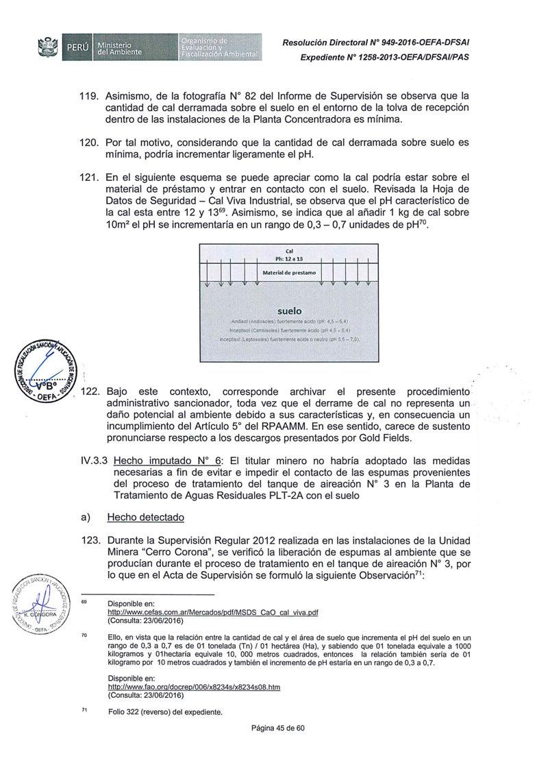 ... Expediente Nº 1258-2013-0EFAIDFSA/IPAS 119.