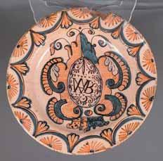 Salida: 600 893 Plato de cerámica de Talavera, serie Tricolor, ff. siglo XVI.