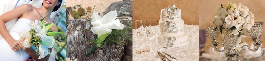 Pastel de boda decorado en blanco y plateado y brindis premium con champagne. Trío de música tradicional durante la ceremonia.