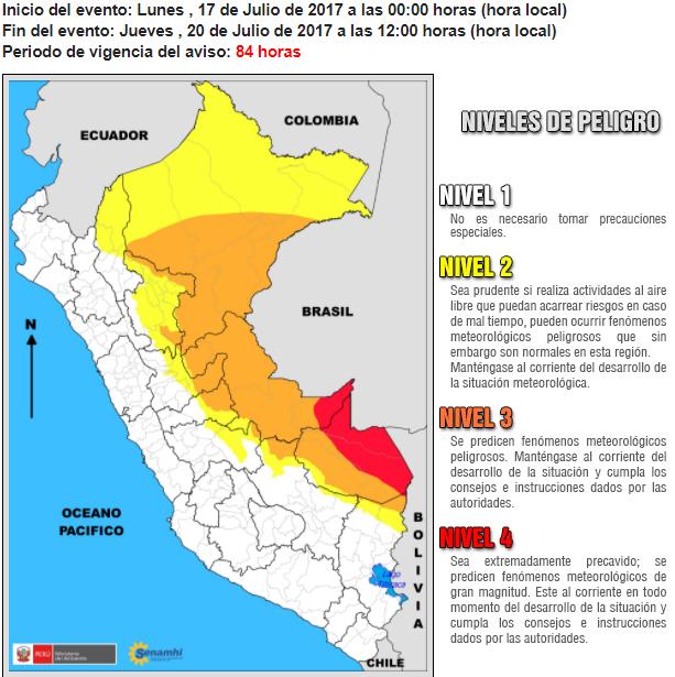 Zonas alto andinas de 31 provincias de la sierra sur serán afectadas desde mañana por ráfagas de viento de más de 60 kilómetros por hora Desde mañana hasta el martes 18 de julio, las localidades alto
