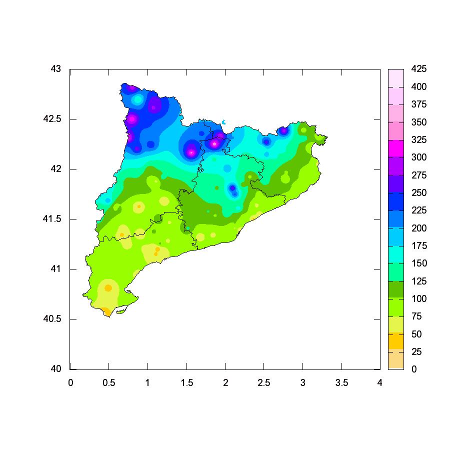 Las precipitaciones más abundantes se han dado en el tercio norte de Cataluña.