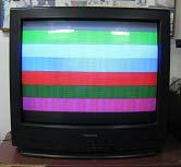 6b, c, d, y e, se muestran los patrones visualizados en el televisor, lo cual también brinda la posibilidad de identificar problemas en los matices de los colores, en el sincronismo de la imagen,