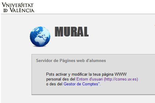 Espacio Web personal Activar/Desactivar mi página WWW