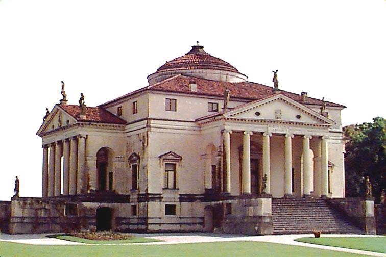 PALLADIO Villa Capra o La Rotonda en Vicenza Planta cuadrada, con cuatro pórticos iguales que miran a
