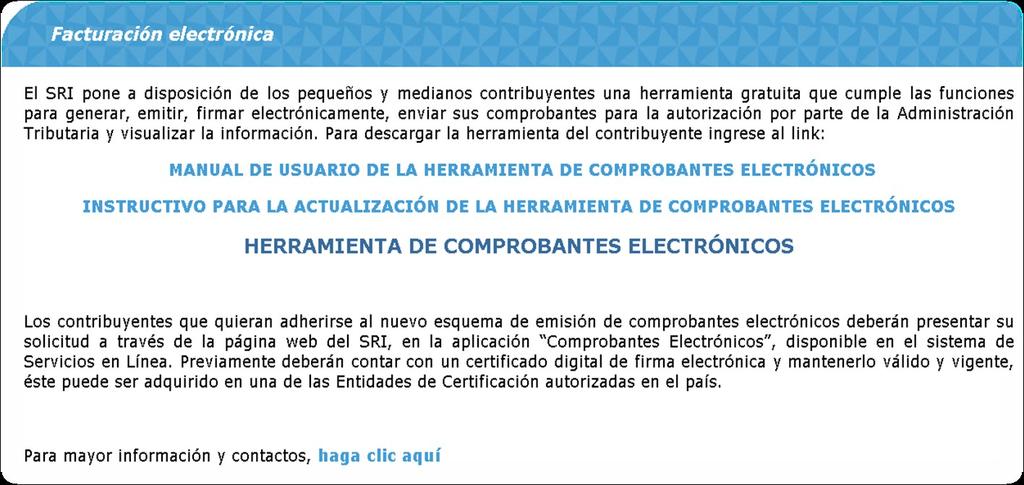 PORTAL WEB SRI-COMPROBANTES ELECTRÓNICOS 3.