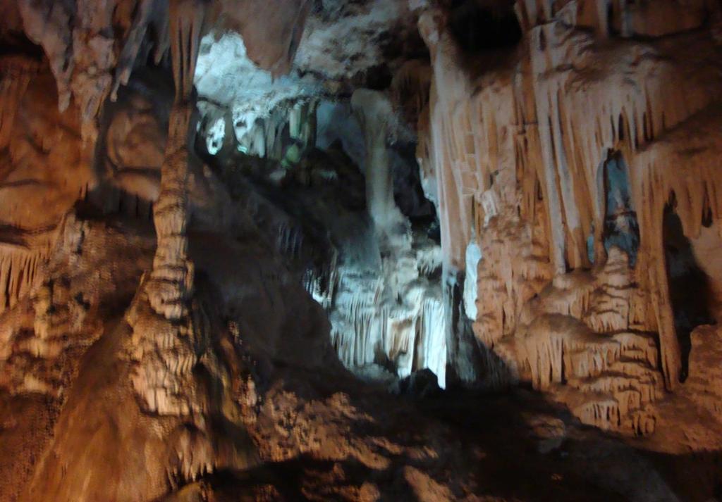 FOTOGRAFÍA 2 Un aspecto de las estalactitas y estalagmitas. Cuevas de Nerja PARADA 2.
