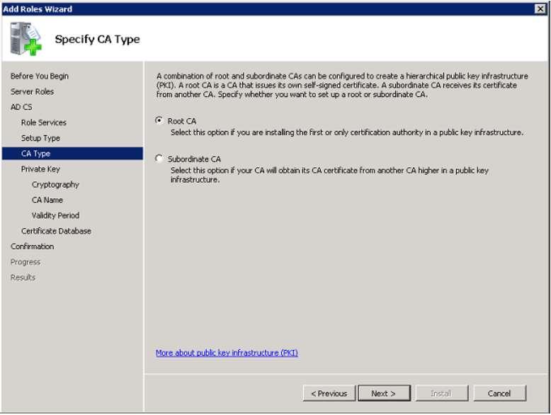 Figura 43 Única Autoridad de certificación Fuente: Windows Server 2008 d) Conectar e ingresar a los usuarios al dominio y se agrega certificado en la cuenta del equipo local, estos pasos se deben