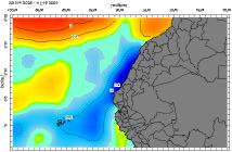 Fig. 7 Anomalía de la Temperatura del agua de mar en el litoral peruano Fuente: Datos NOAA-CMB 2.- ANALISIS SINOPTICO SOBRE SUDAMERICA 2.1 