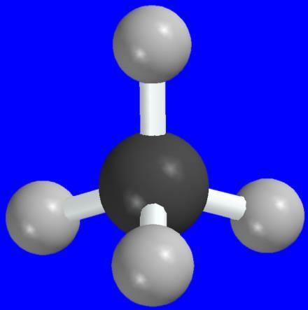 Si unimos el carbono hibridizado sp 3, puede unirse con 4 átomos de hidrógeno 1s, para originar el metano que se puede representar de la siguiente manera.