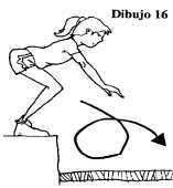 El ejercicio se puede intentar realizar con el apoyo de los pies en una espaldera o pared. (Dibujo 13) Equilibrio de manos con apoyo.