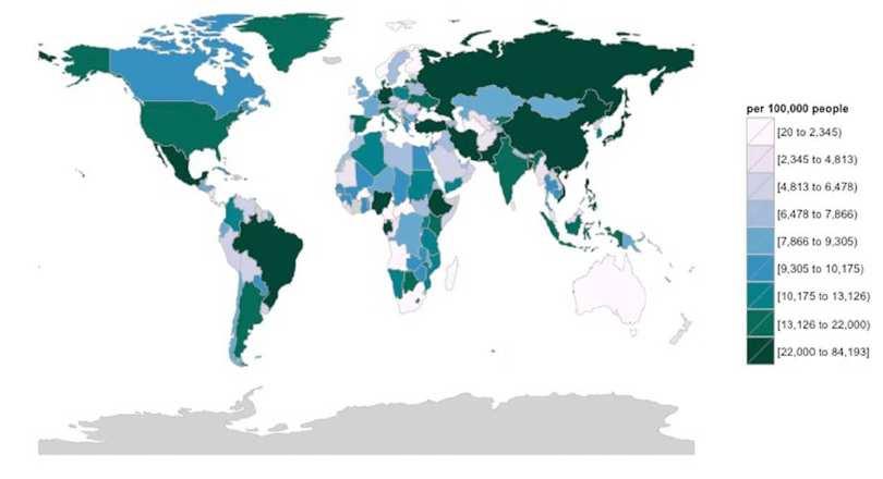 Epidemiología Distribución mundial